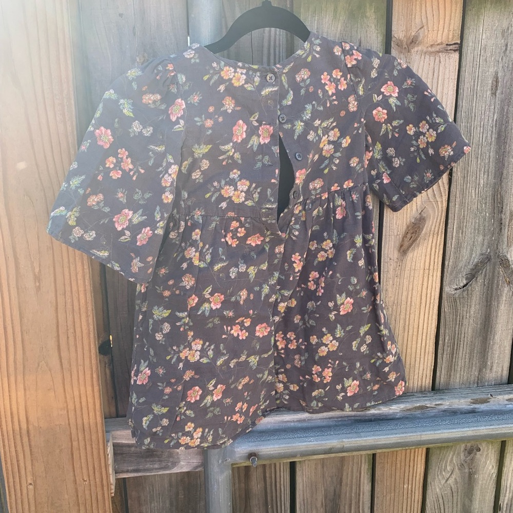 Gray Floral Dress - Picture 3 of 5